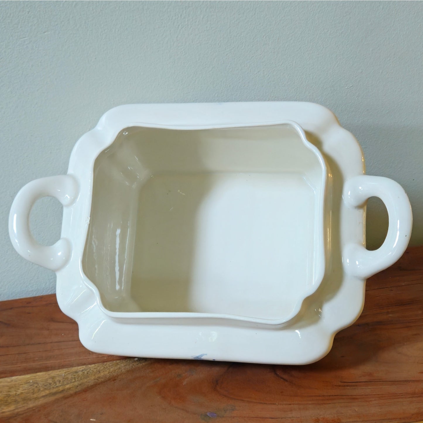 1970s Blue and White Covered Tureen with Underplate and Ladle