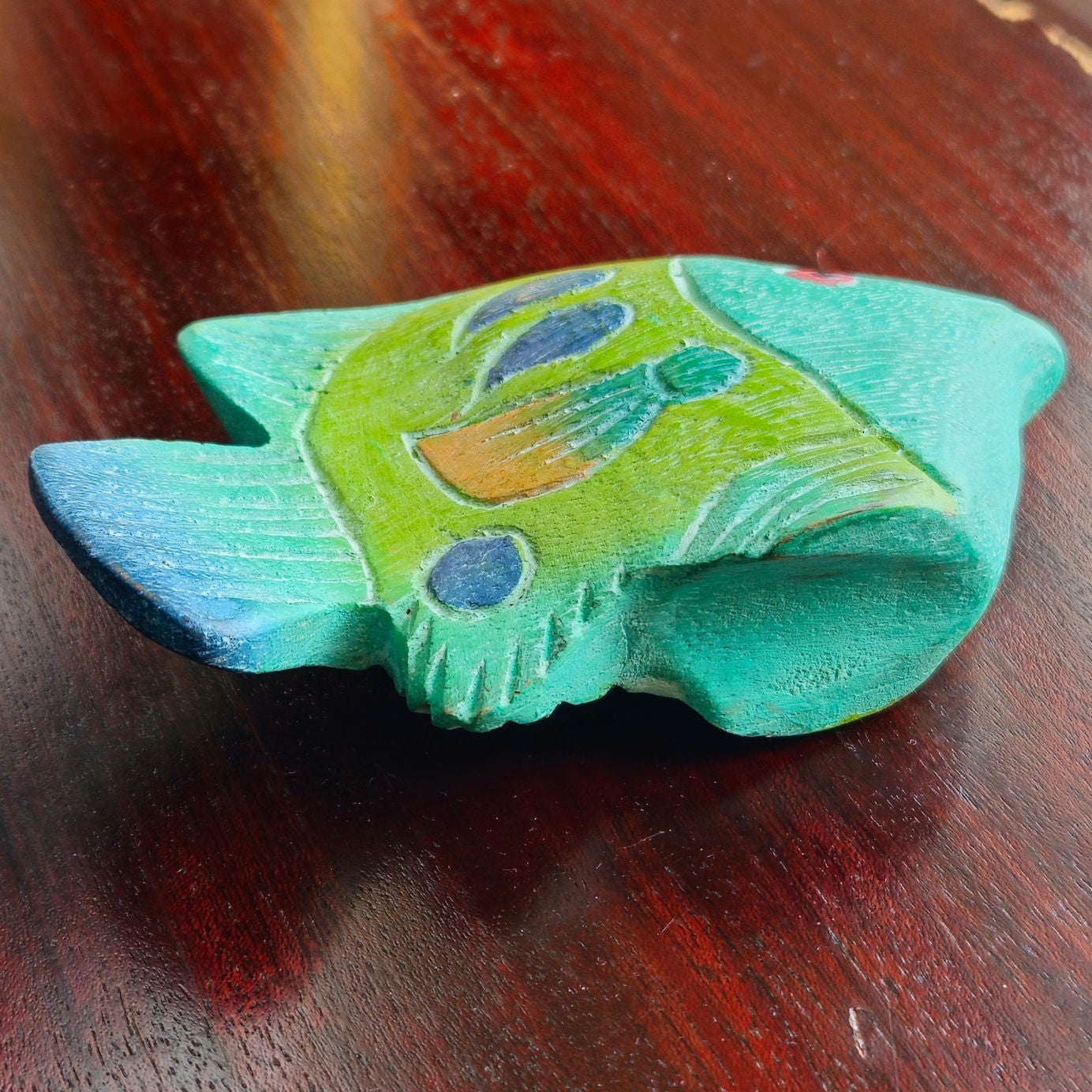 Vintage Mid-Century Hand-Carved Wooden Fish Figurine | 1960s–70s Coastal Art