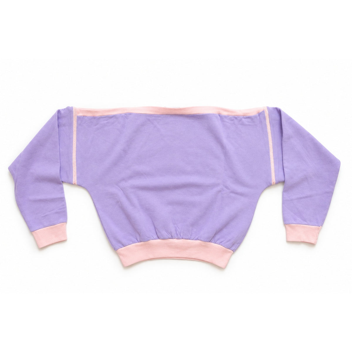 Vintage 1980s On the Move Pink & Purple Zip Sleeves Sweatshirt | Girls L / 14