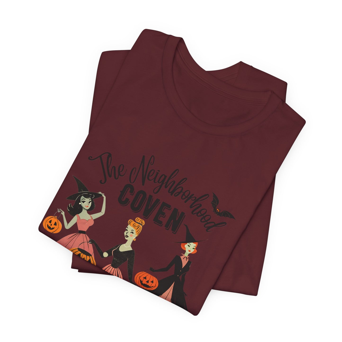 The Neighborhood Coven Tee — Retro Halloween Witch T‑Shirt