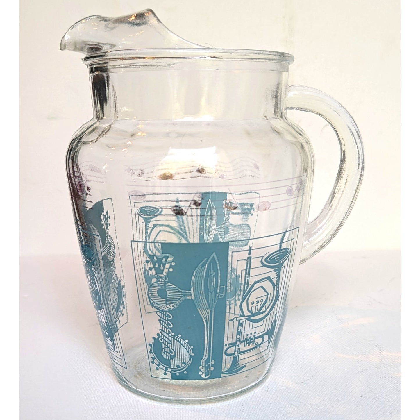 MCM Glass Musical Pitcher