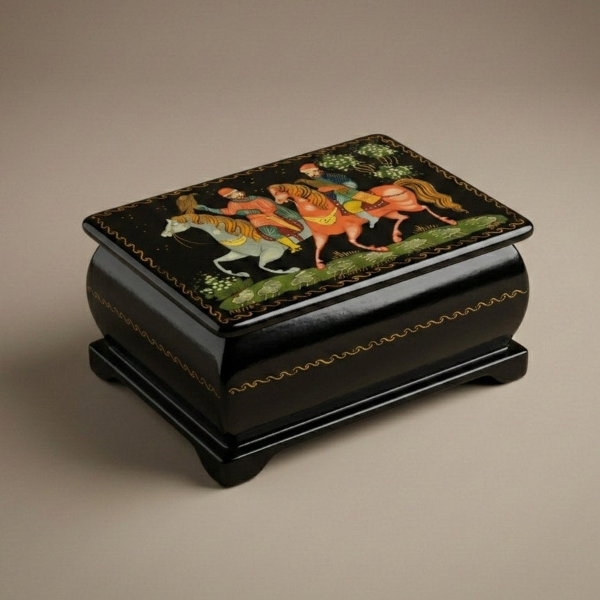 1970s Russian Signed Palekh Lacquer Box