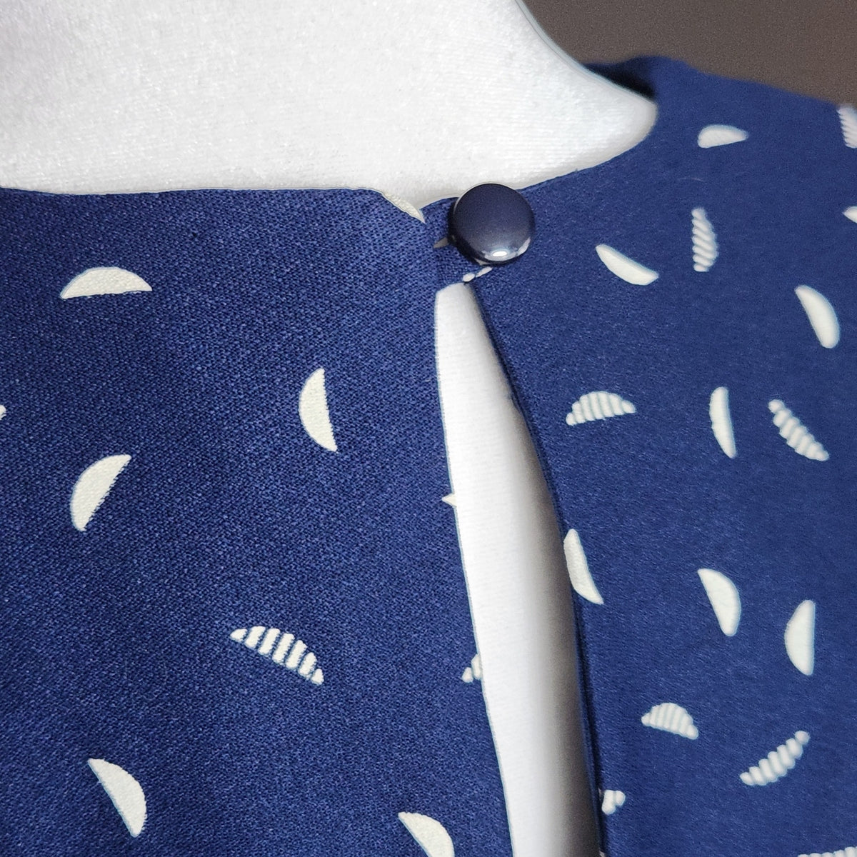 Vintage 1980s Jenny Navy Drop Waist Dress with Detachable Flounce | Women's 8