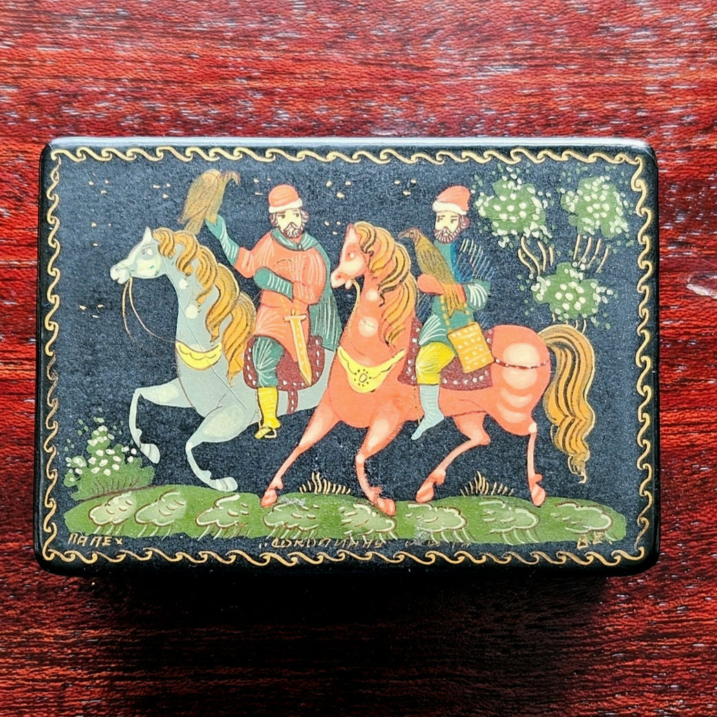 1970s Russian Signed Palekh Lacquer Box