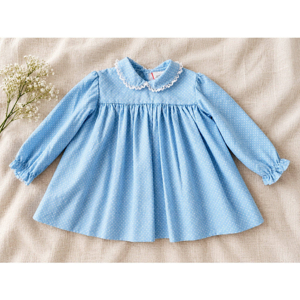1980s Baby Togs Blue Goose Pinafore Dress | Girls 24M