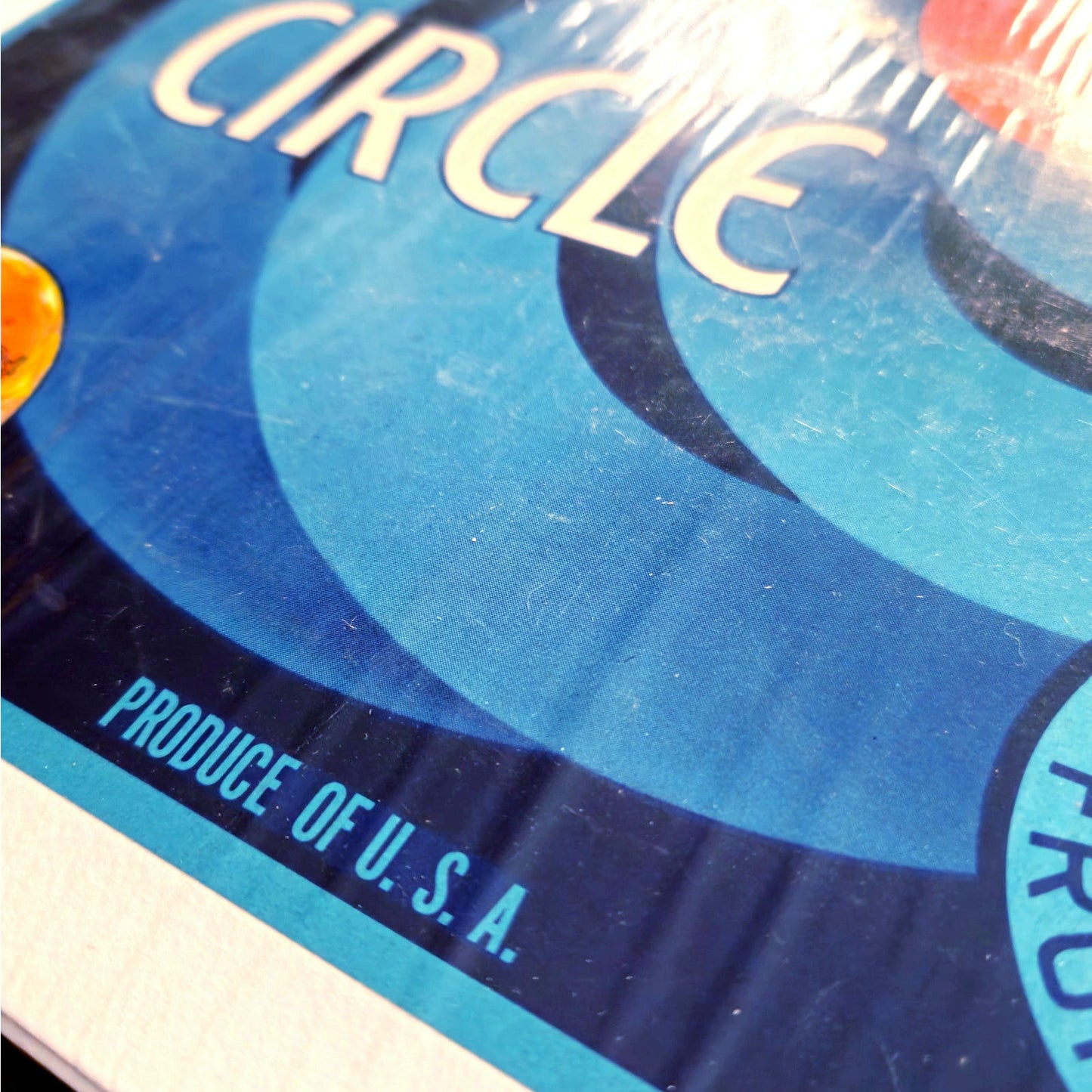 Vintage Riverside Oranges Blue Circle Print | MCM California Citrus Crate Label