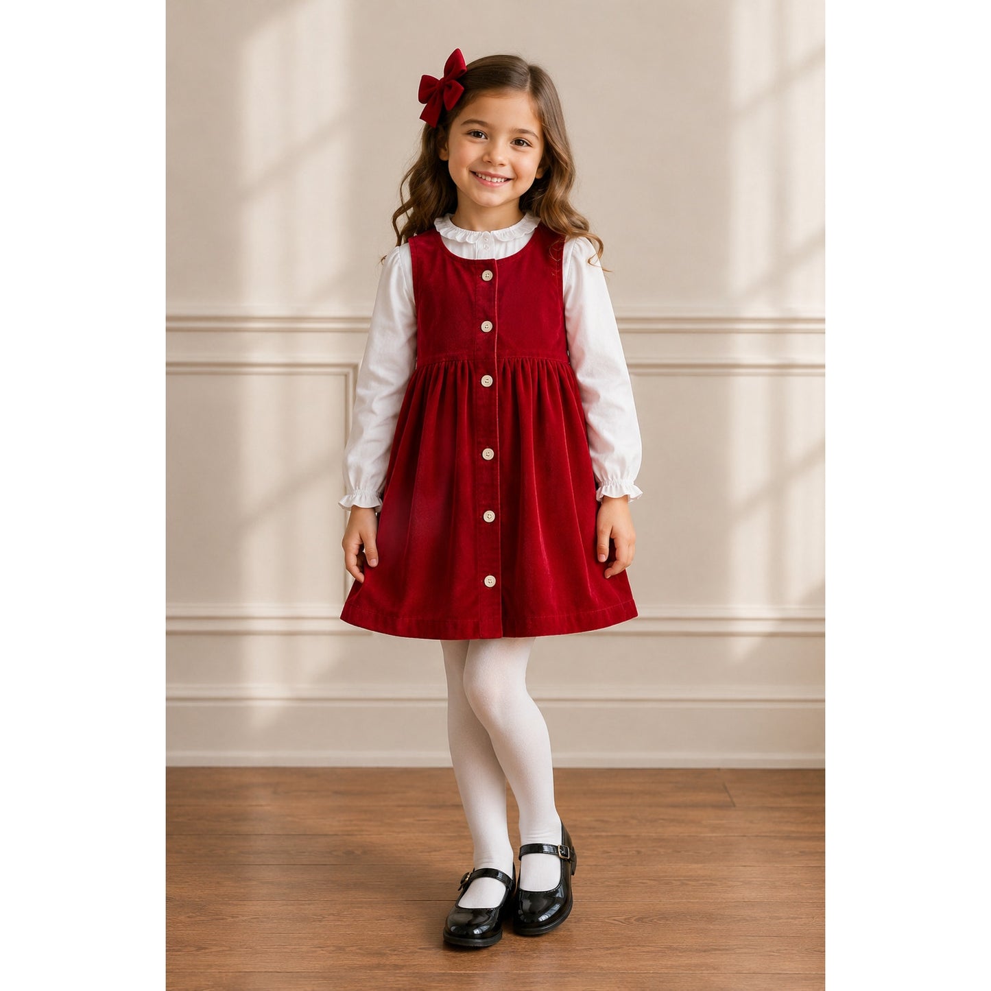 1990s Storybook Heirlooms Red Corduroy Jumper | Girls 5