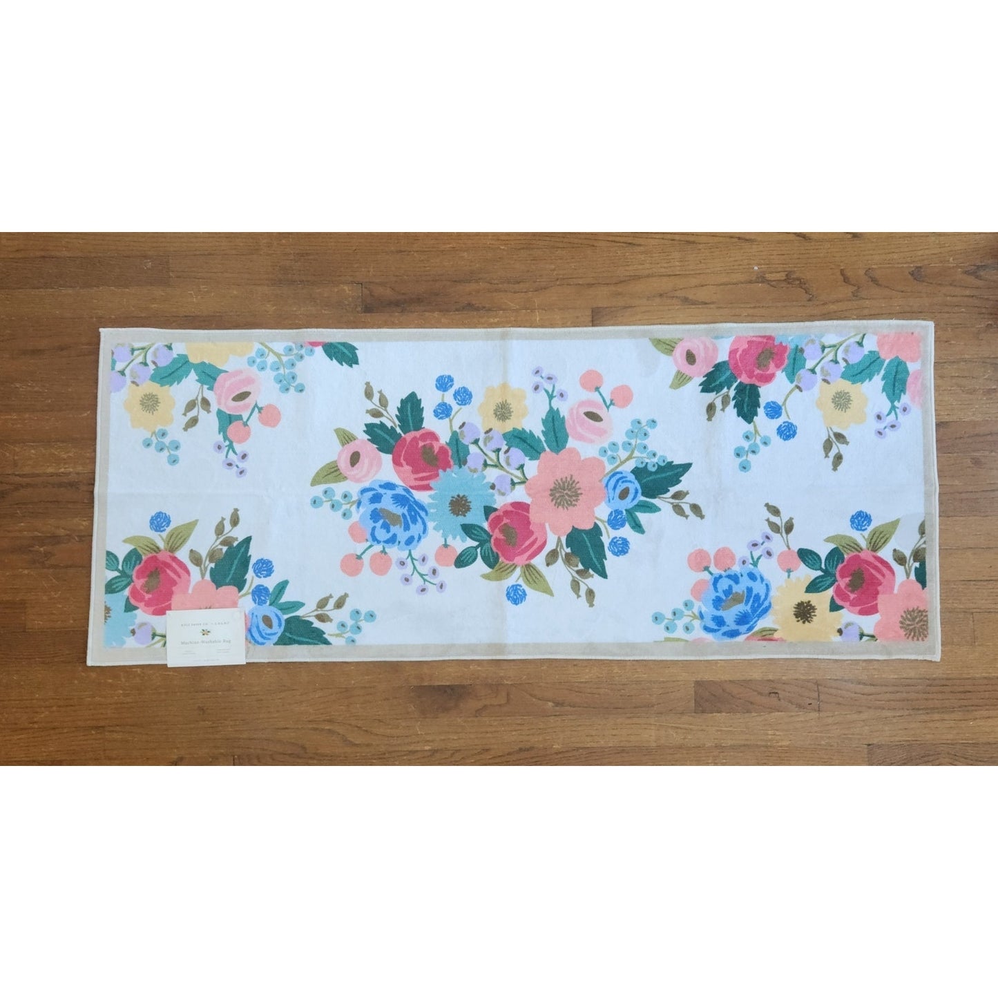 Rifle Paper Co. × Loloi Machine-Washable Freya Floral Runner Rug | 2' × 5' | NWT