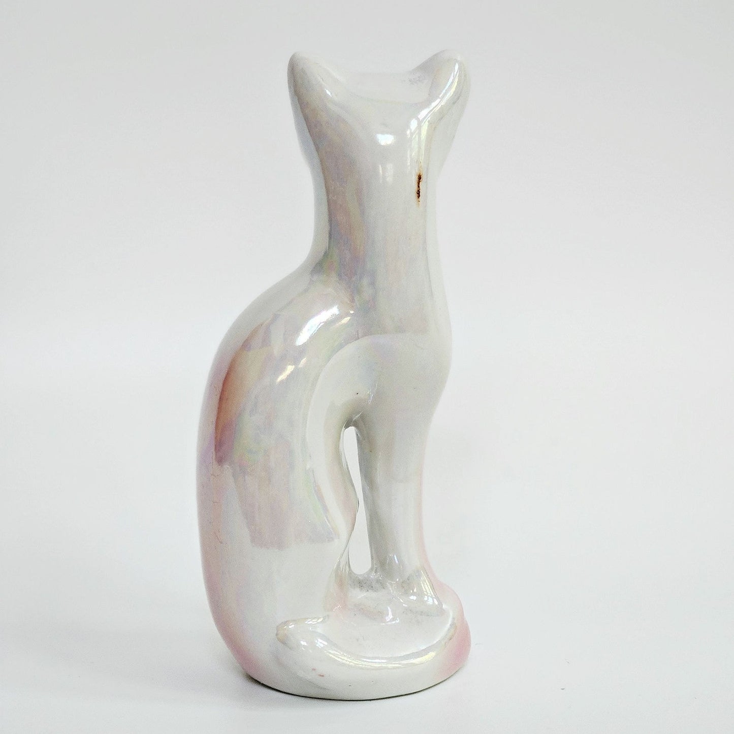 Mid-Century Iridescent Lustre Glaze Cat Figurine