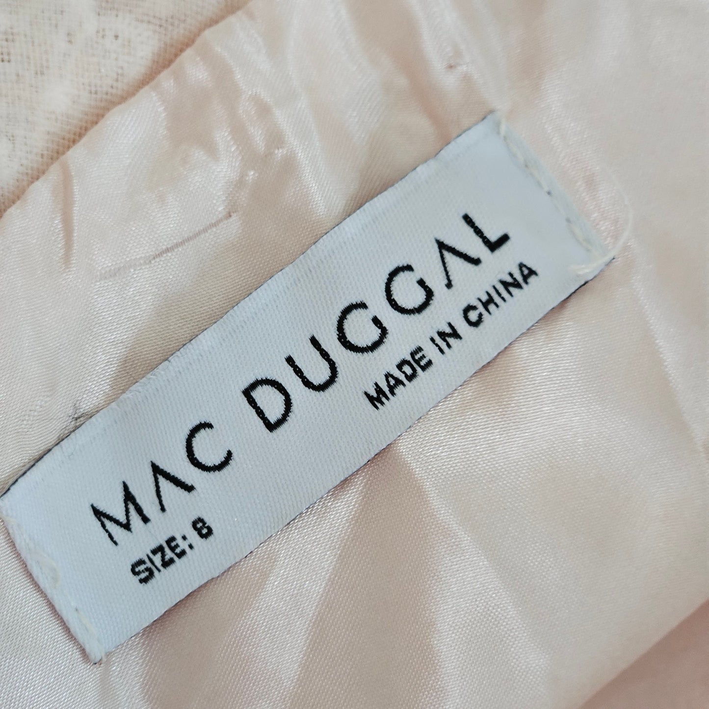 NWT Mac Duggal Pink Beaded Sequin Ruffle Tulle Ball Gown Dress Size 8 $998