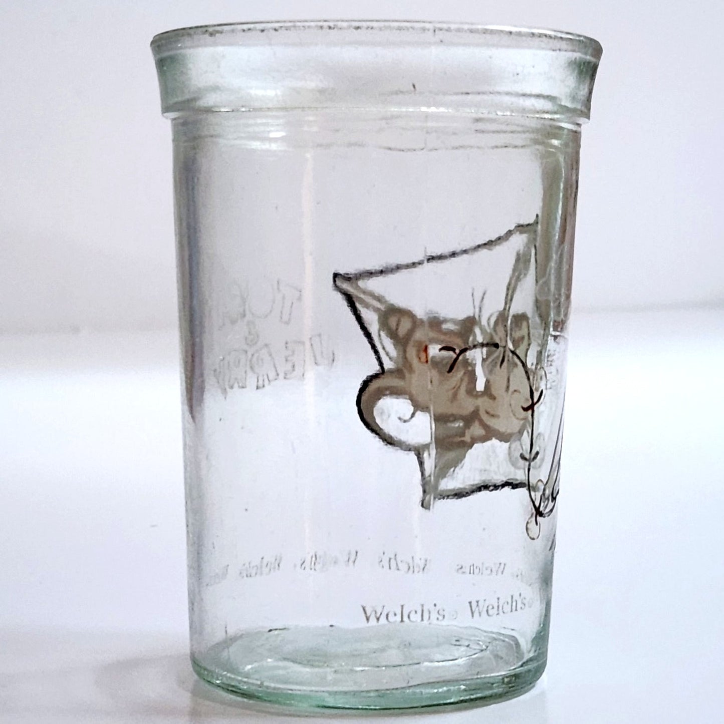 Vintage 1990 Welch’s Jelly Glass – Tom & Jerry Kids Cartoon Collectible – Retro Cup