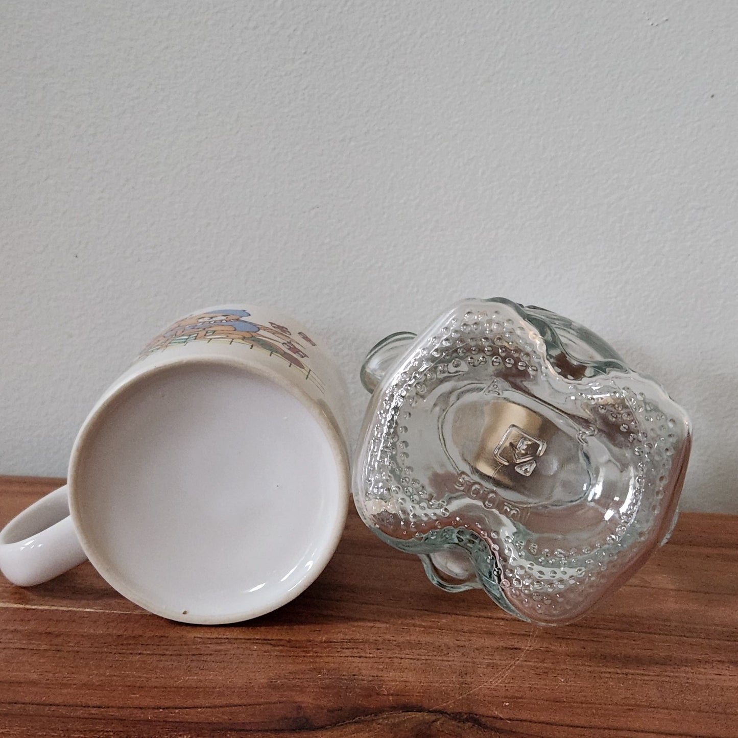 Vintage Christmas Hot Cocoa Gift Bundle | Teddy Bear Mug + Polar Bear Bottle
