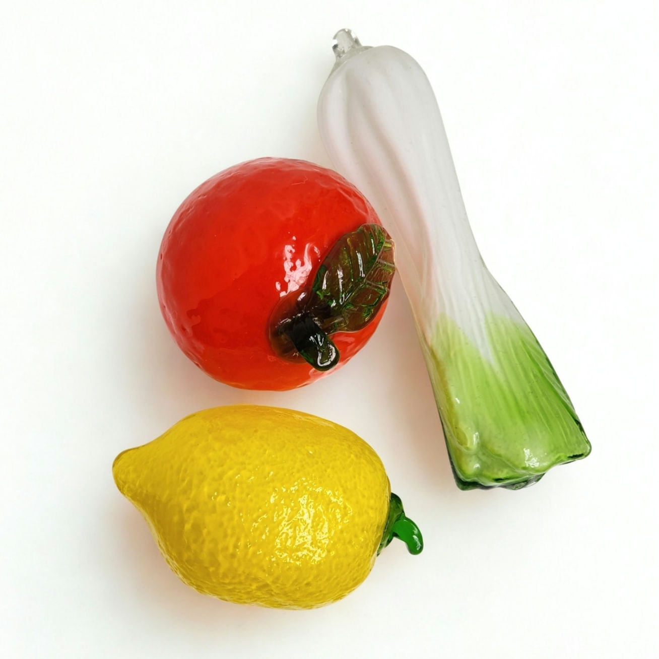 Mid-Century Hand Blown Glass Fruit & Vegetable Set