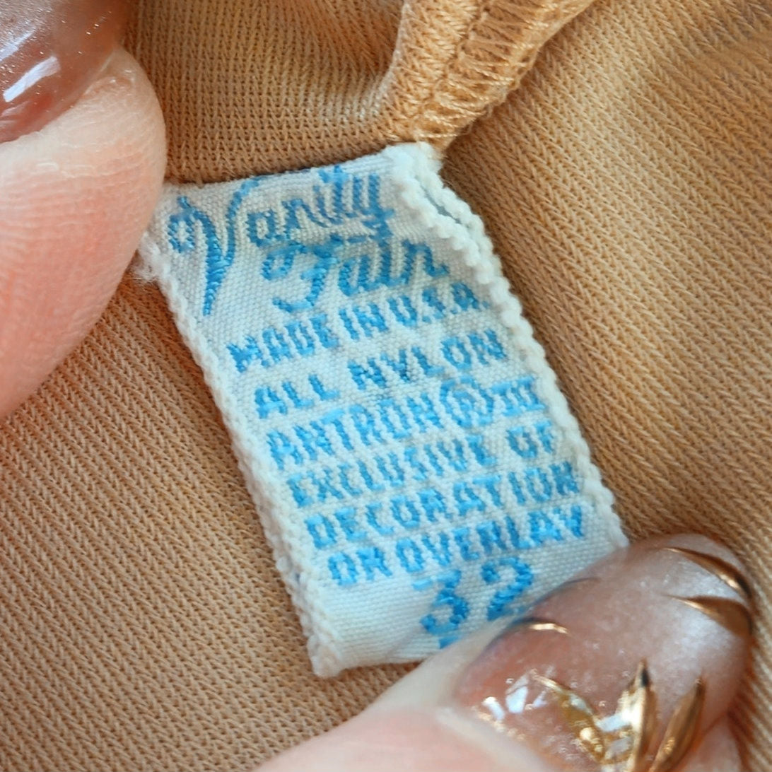 1960s Vanity Fair Peach Nylon Slip Dress | Women's S/32