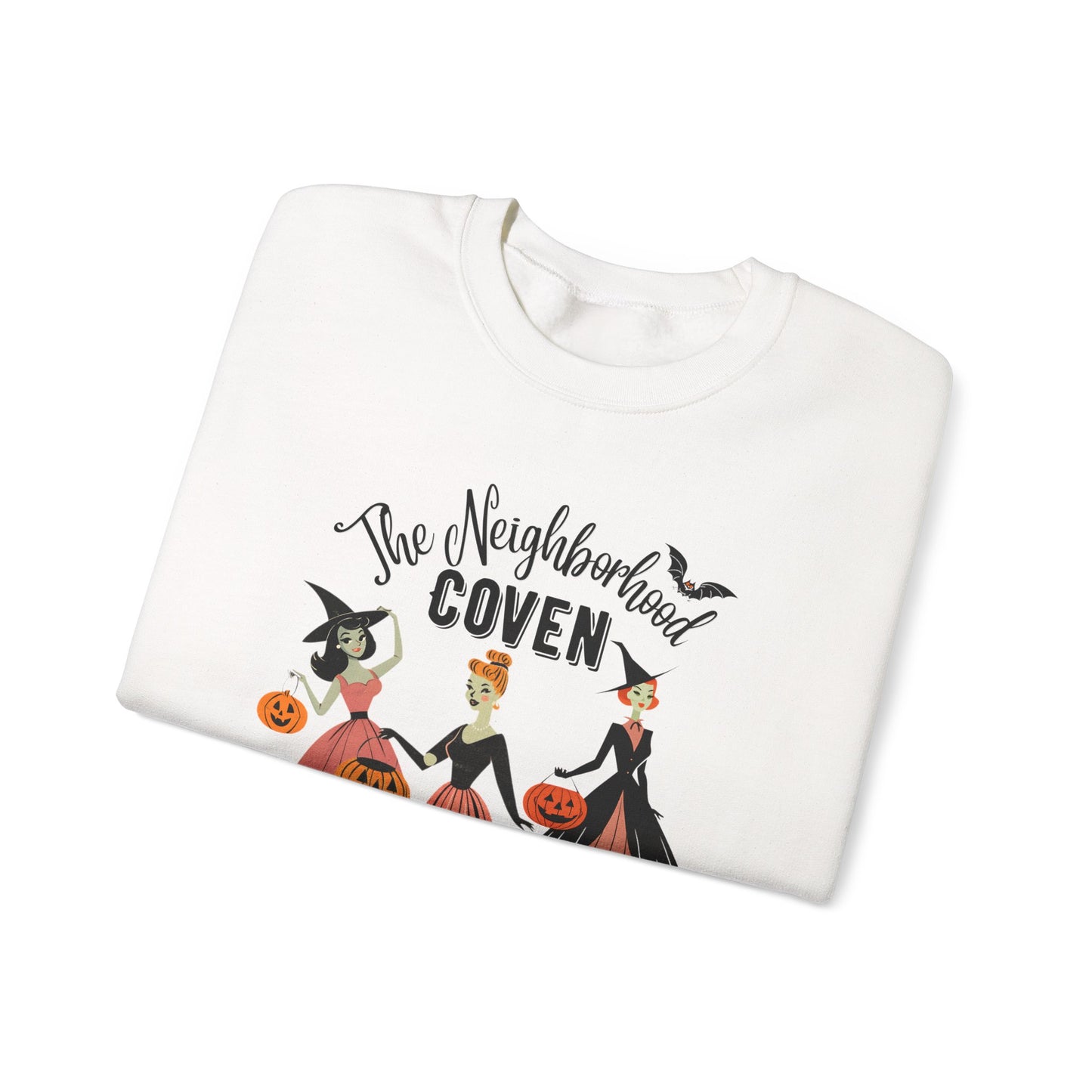 The Neighborhood Coven Sweatshirt — Vintage Halloween Witch Crewneck