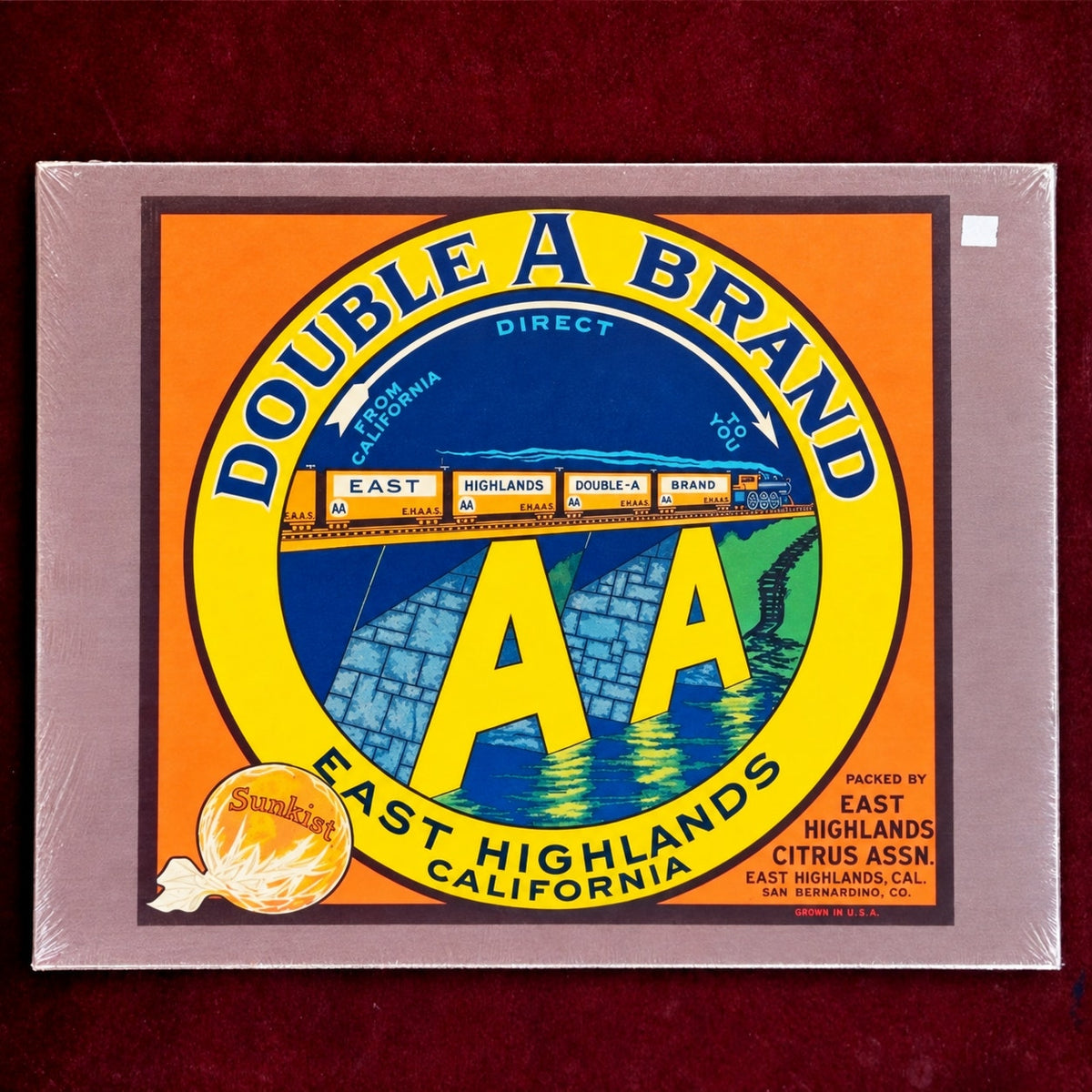 Print of 1930s California Double A Brand Citrus Crate