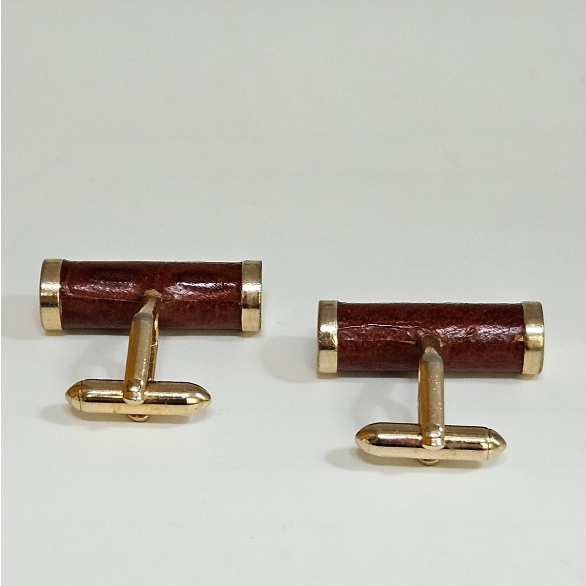 MCM Swank Brown Leather Cufflinks