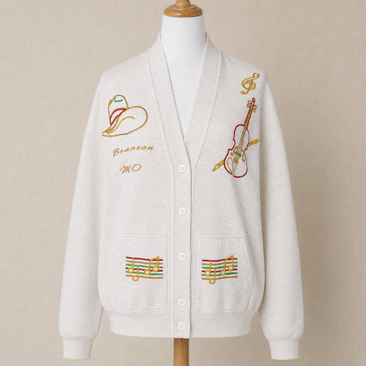 Vintage 1980s Sportswear Musical Branson Missouri Sweatshirt Cardigan Size L/XL