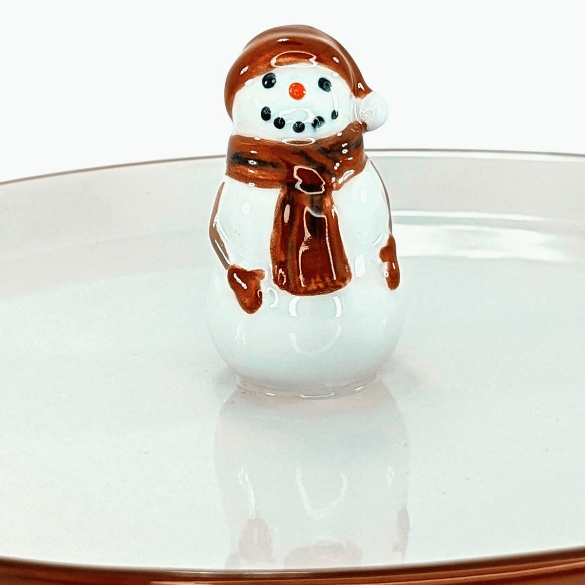 Vintage St. Nicholas Square Snowman Pedestal Tray Christmas Yuletide Collection
