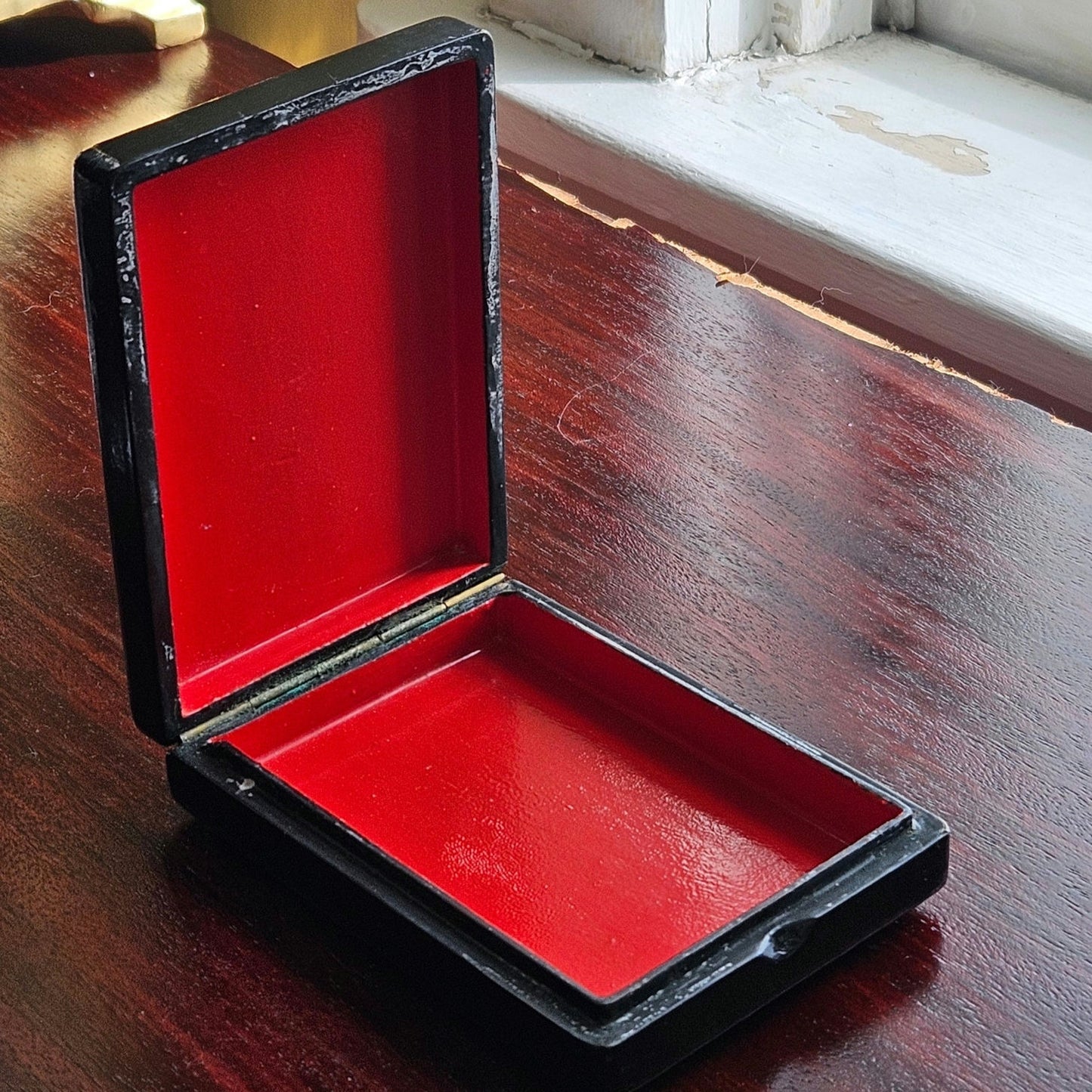 Kholuy Russian Lacquer Miniature Box | Signed & Hand Painted Deer Lan Scene