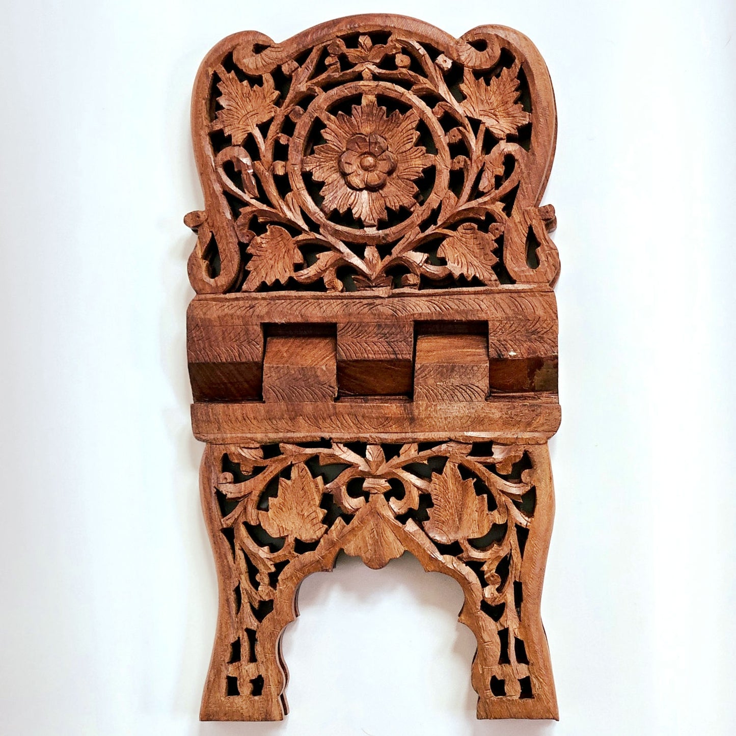 Hand Carved Wooden Folding Book Stand