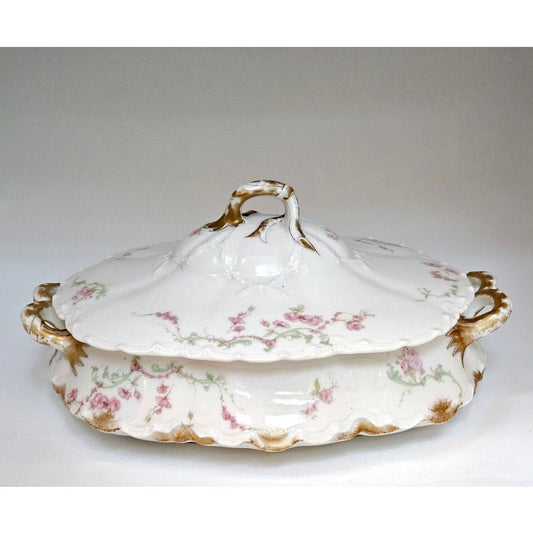 1800s Haviland Limoges Schleiger Covered Vegetable Dish