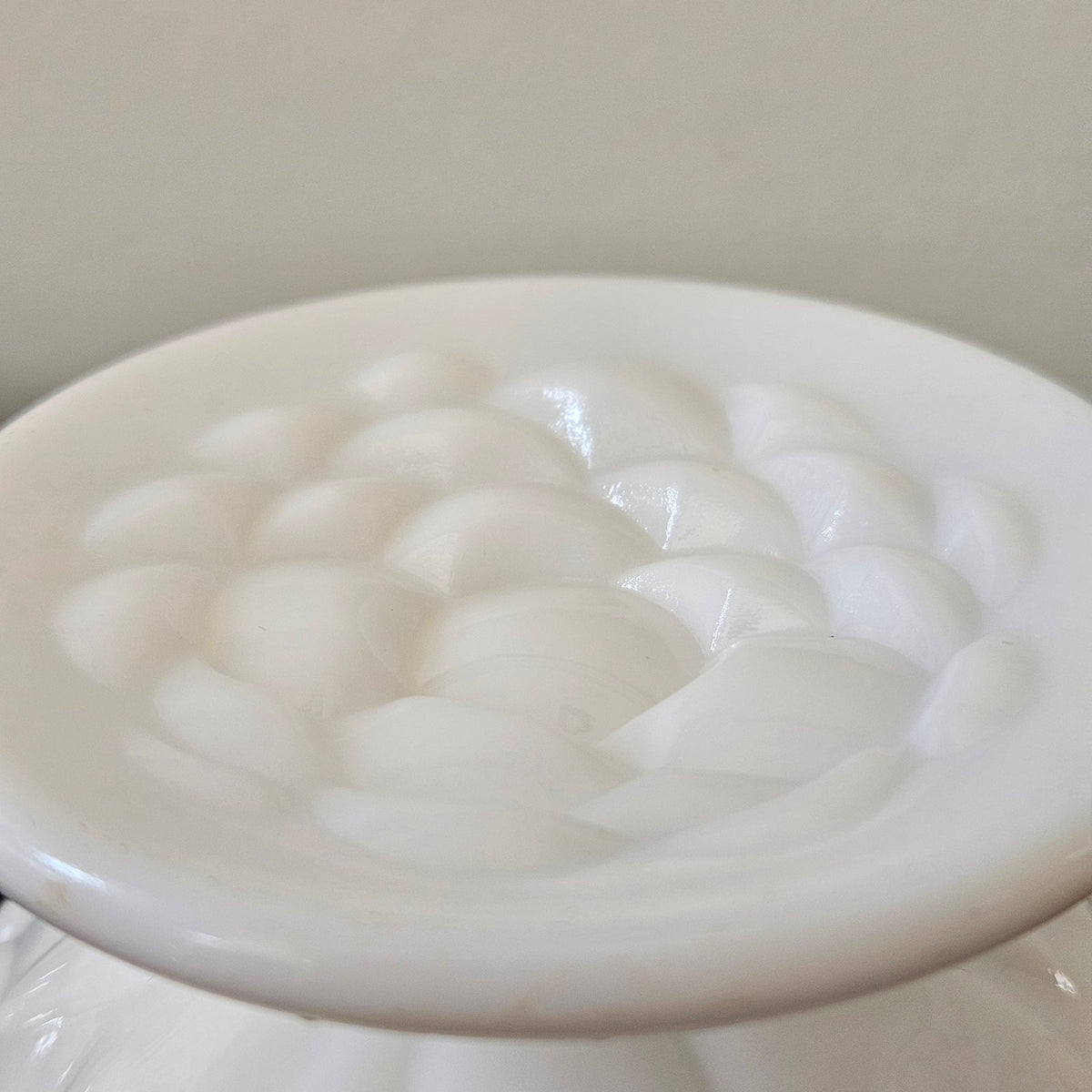 Mid Century Milk Glass Footed Compote