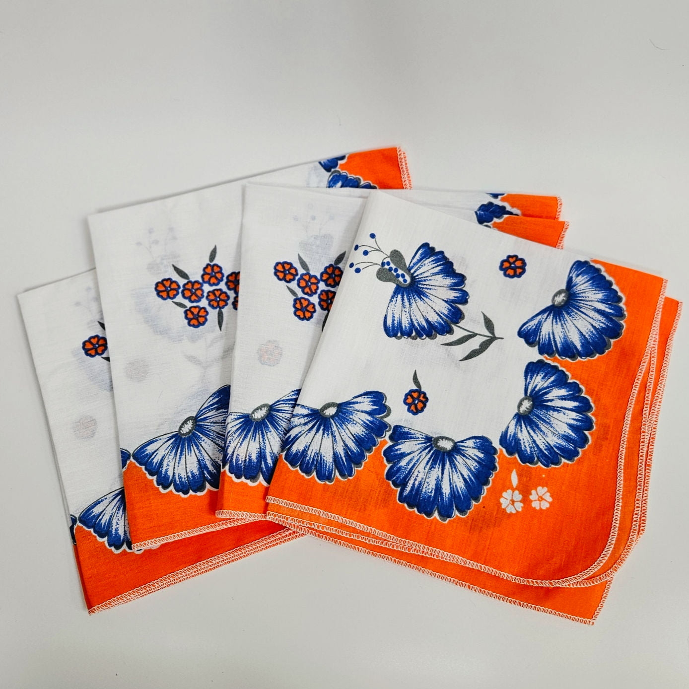 1960s Mod Floral Cloth Napkins