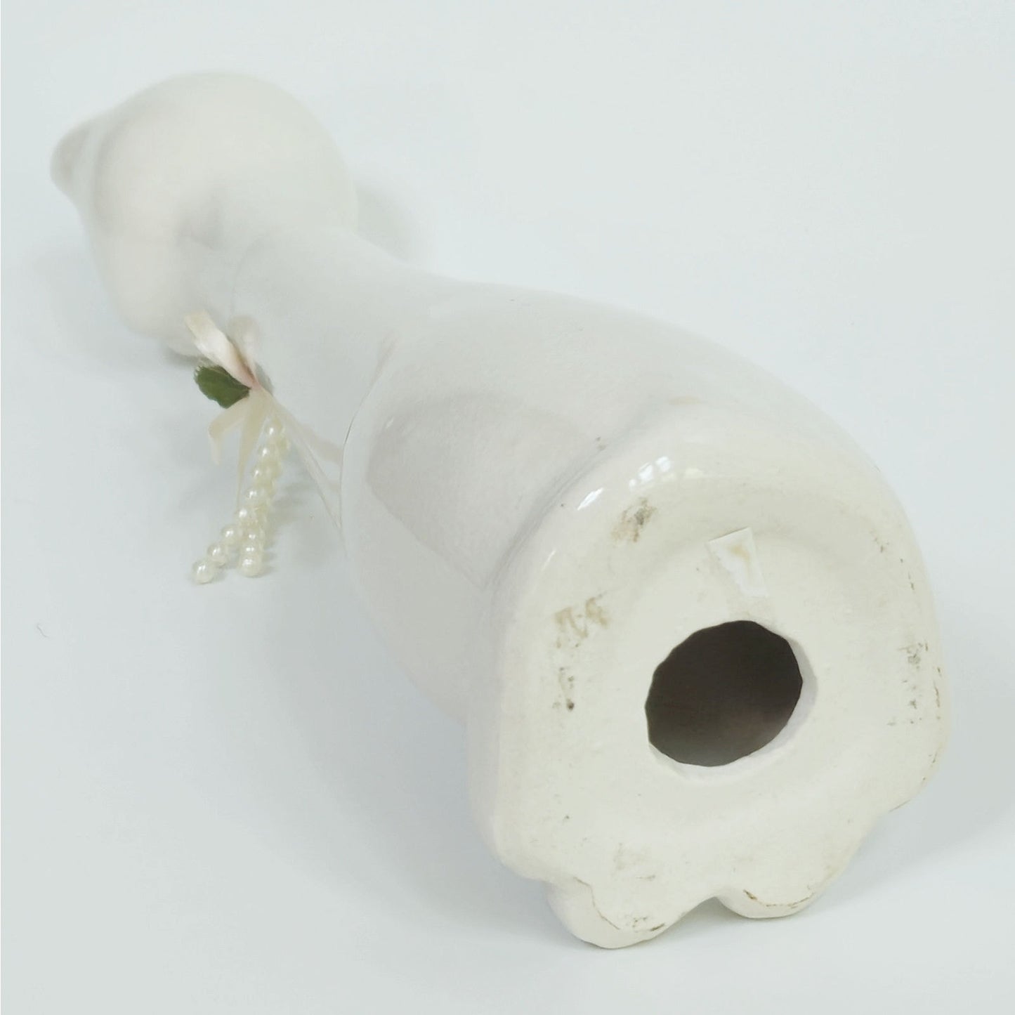 Mid-Century White Ceramic Cat Figurine