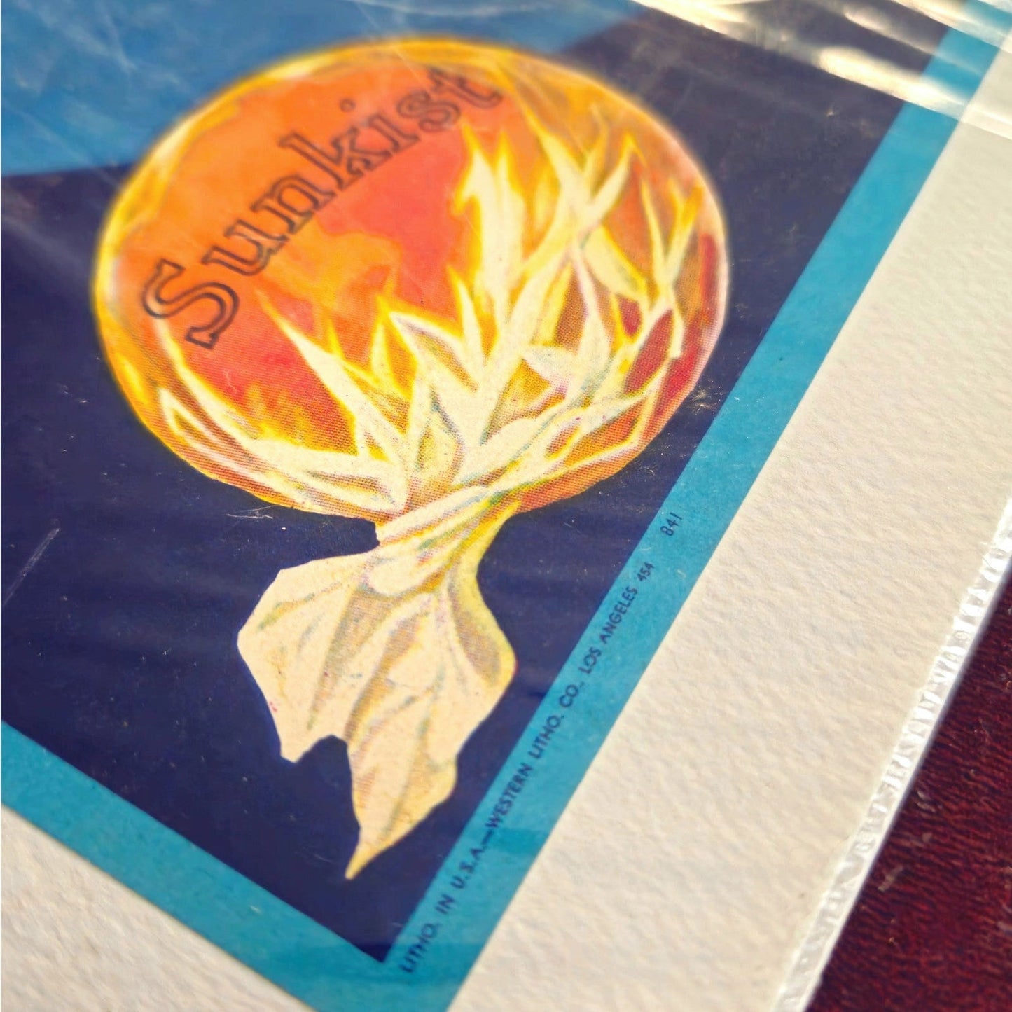 Vintage Riverside Oranges Blue Circle Print | MCM California Citrus Crate Label