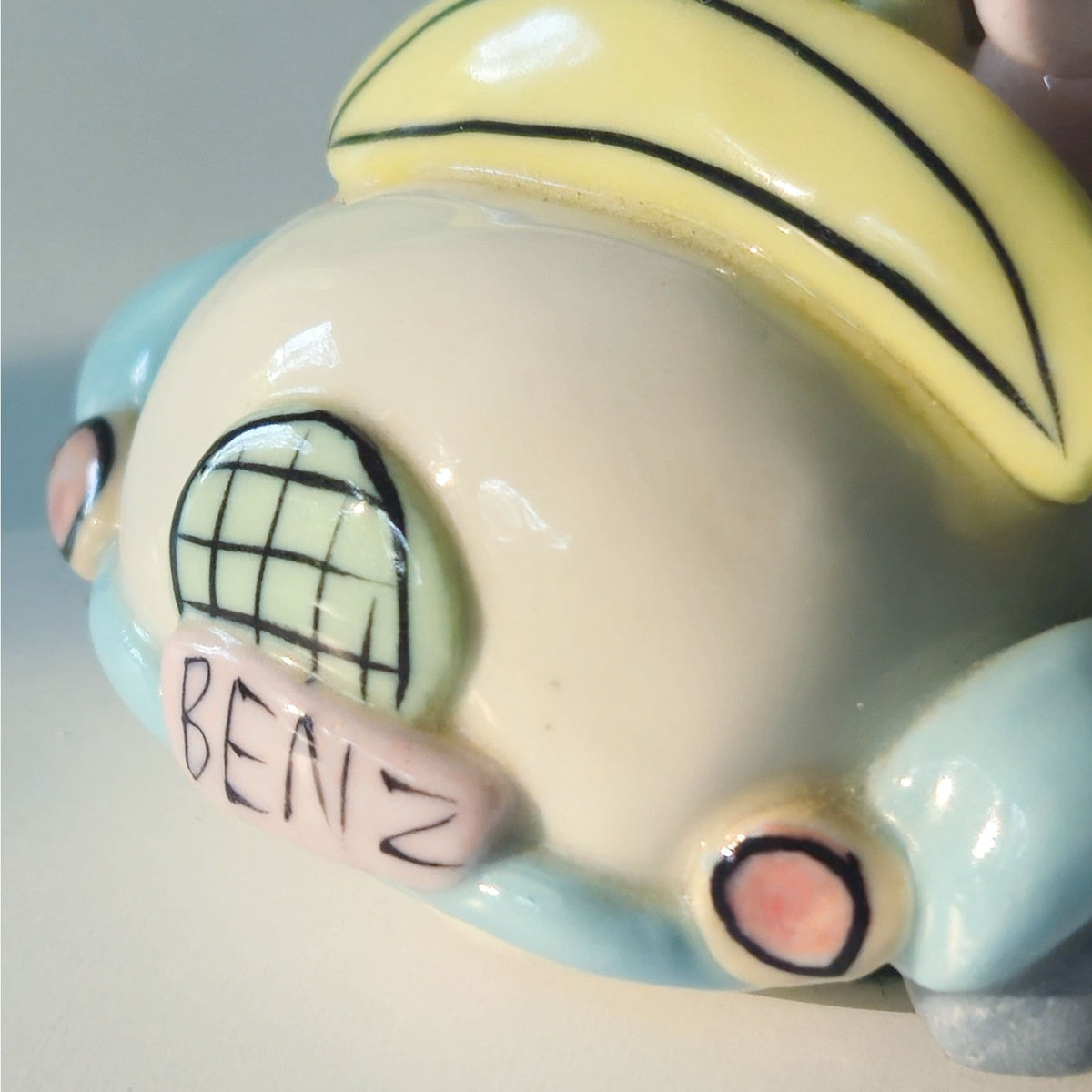 Vintage Ceramic Elephant Car Figurine
