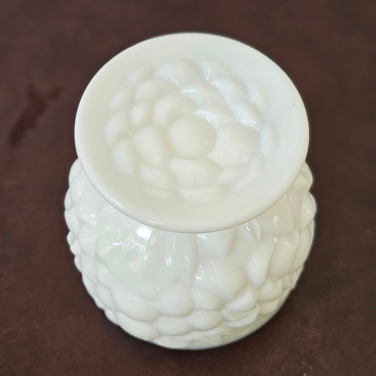 Mid Century Milk Glass Footed Compote
