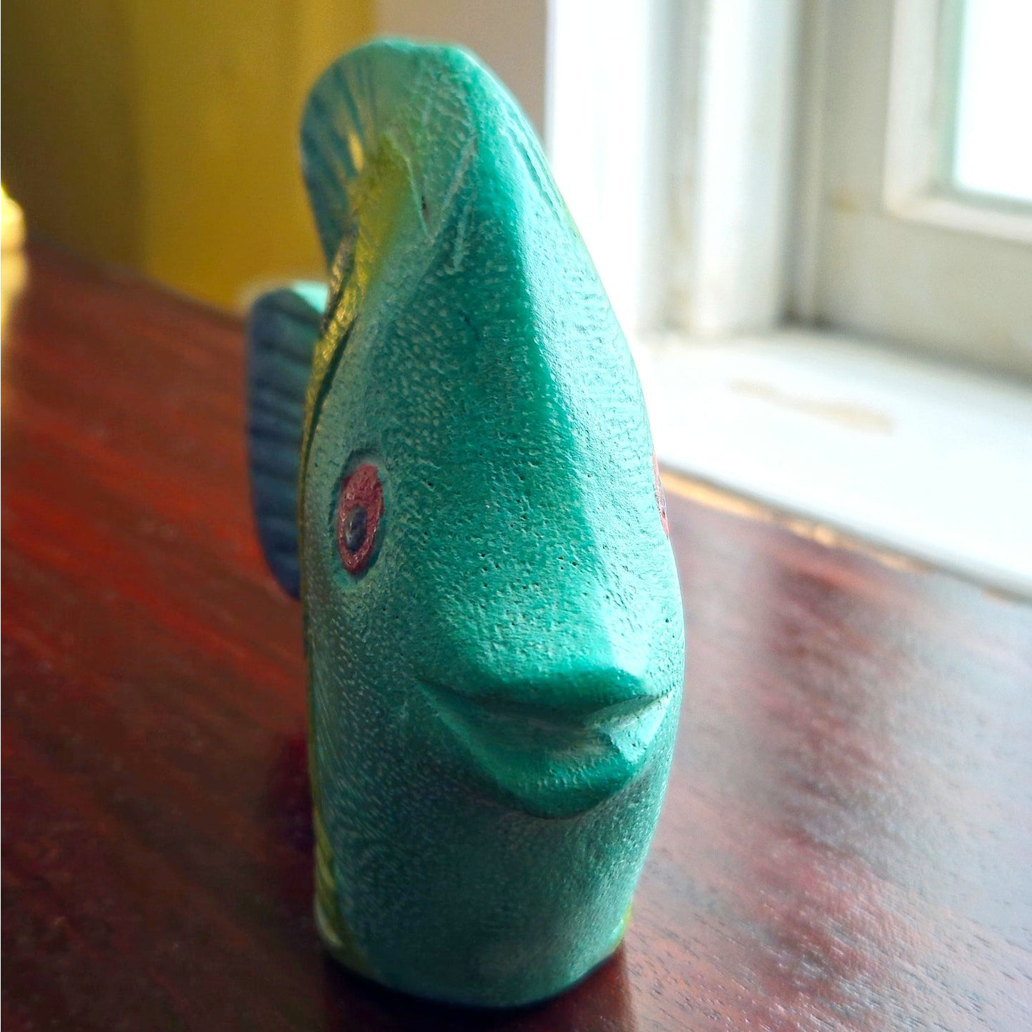 Vintage Mid-Century Hand-Carved Wooden Fish Figurine | 1960s–70s Coastal Art