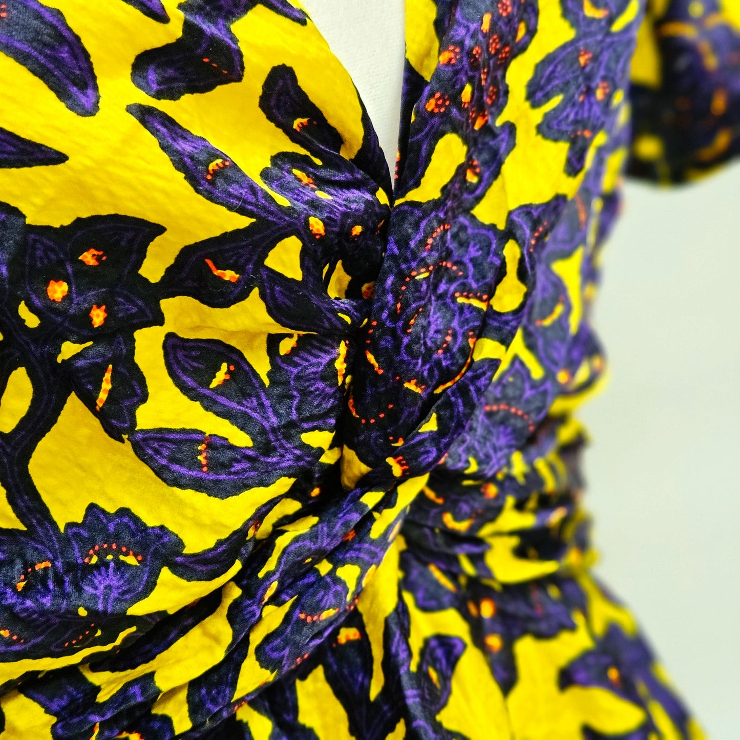A.L.C. Viera Silk Party Dress | Floral Ruffle Mini Yellow Purple | Women's 6