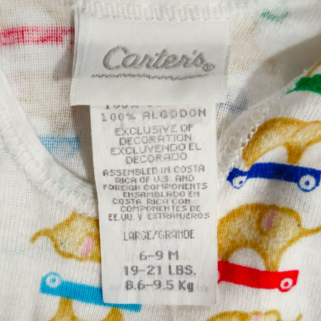 Vintage 1990s Carter's Elephant on Skateboard One-Piece Bodysuit | Baby 6-9M