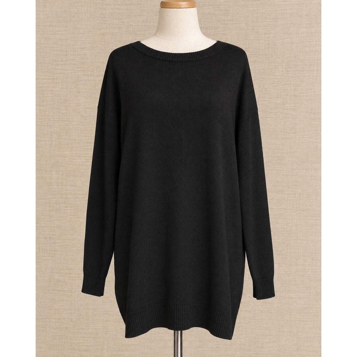 Eileen Fisher Merino Wool Black Tunic Sweater | Women's M