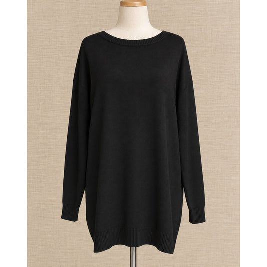 Eileen Fisher Merino Wool Black Tunic Sweater | Women's M