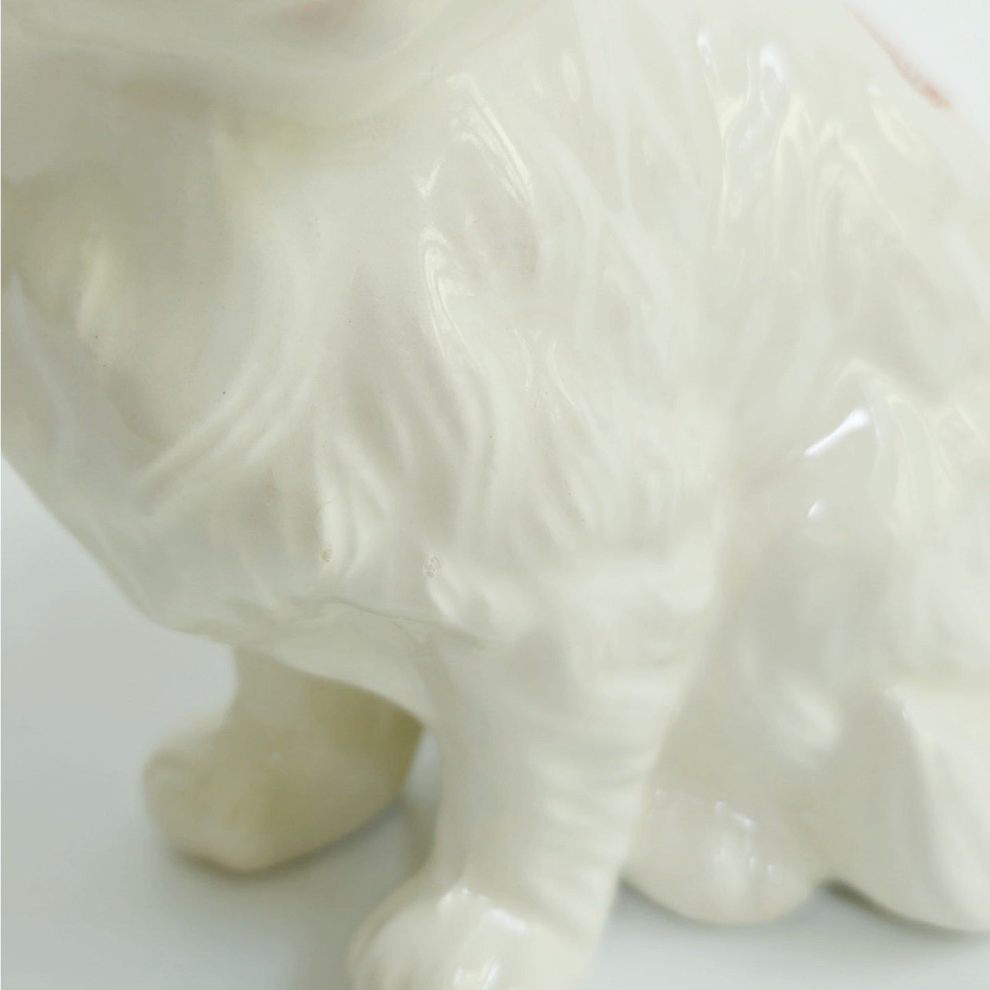 1970s White Longhair Cat Figurine