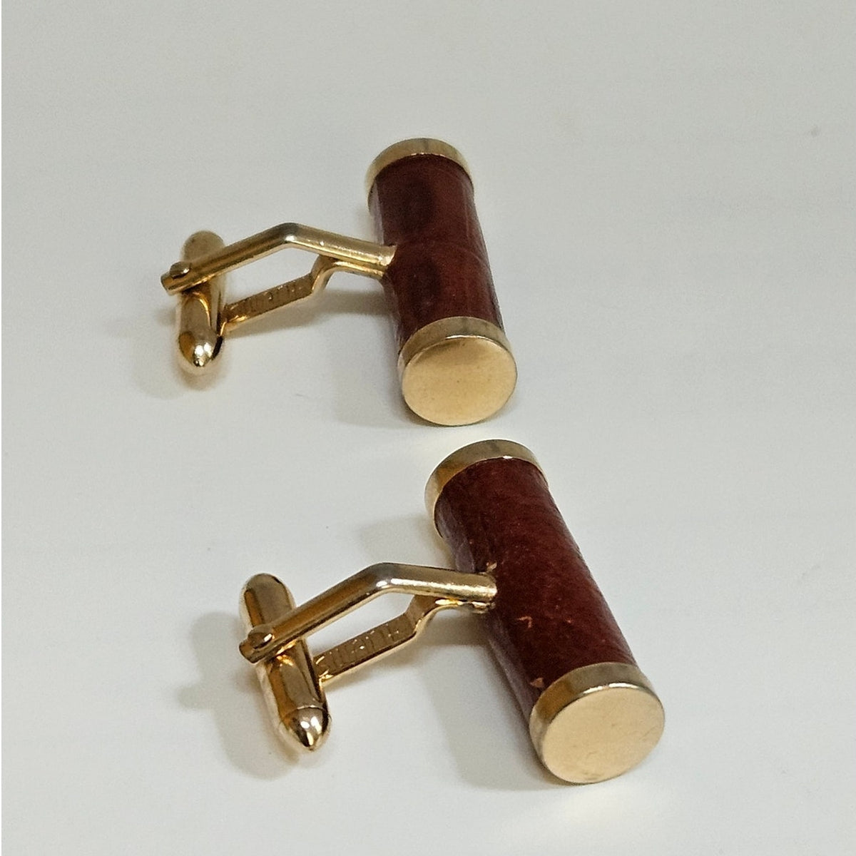 MCM Swank Brown Leather Cufflinks