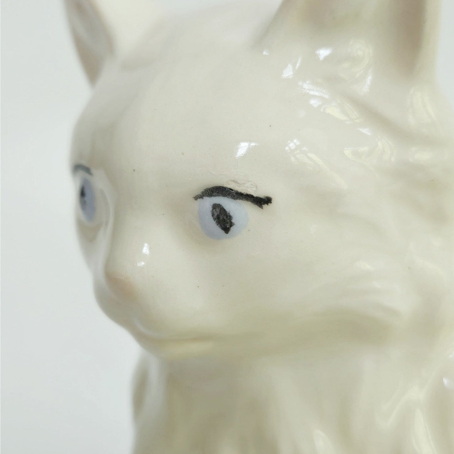 1970s White Longhair Cat Figurine