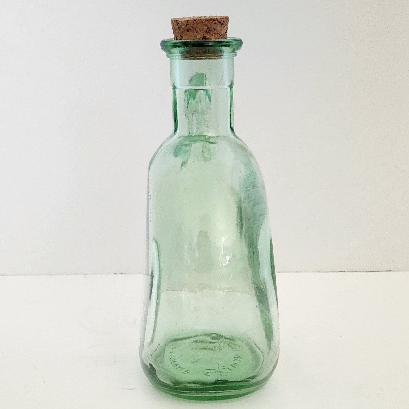 Vintage MCM Old Fitzgerald Green Glass Flagship Decanter Bottle | 1960s Barware