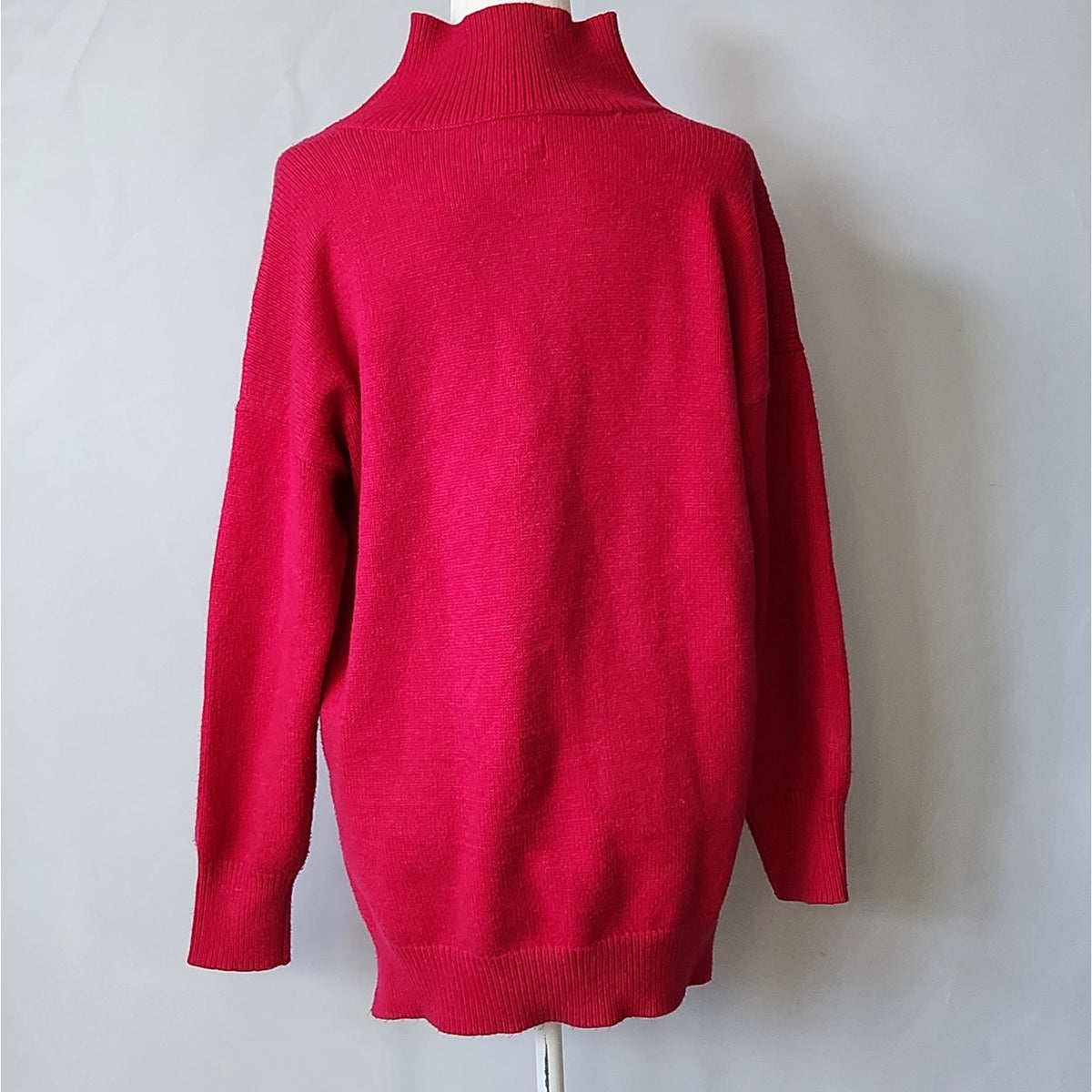 Maeve Mock Neck Pullover Raspberry Sweater | Women's M