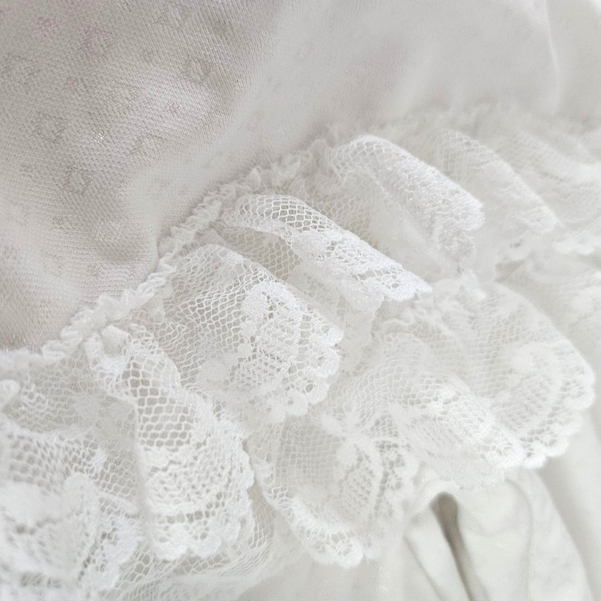 Vintage BabyGro White Lace Footed Romper | 6-9M | 1980s Christmas Outfit