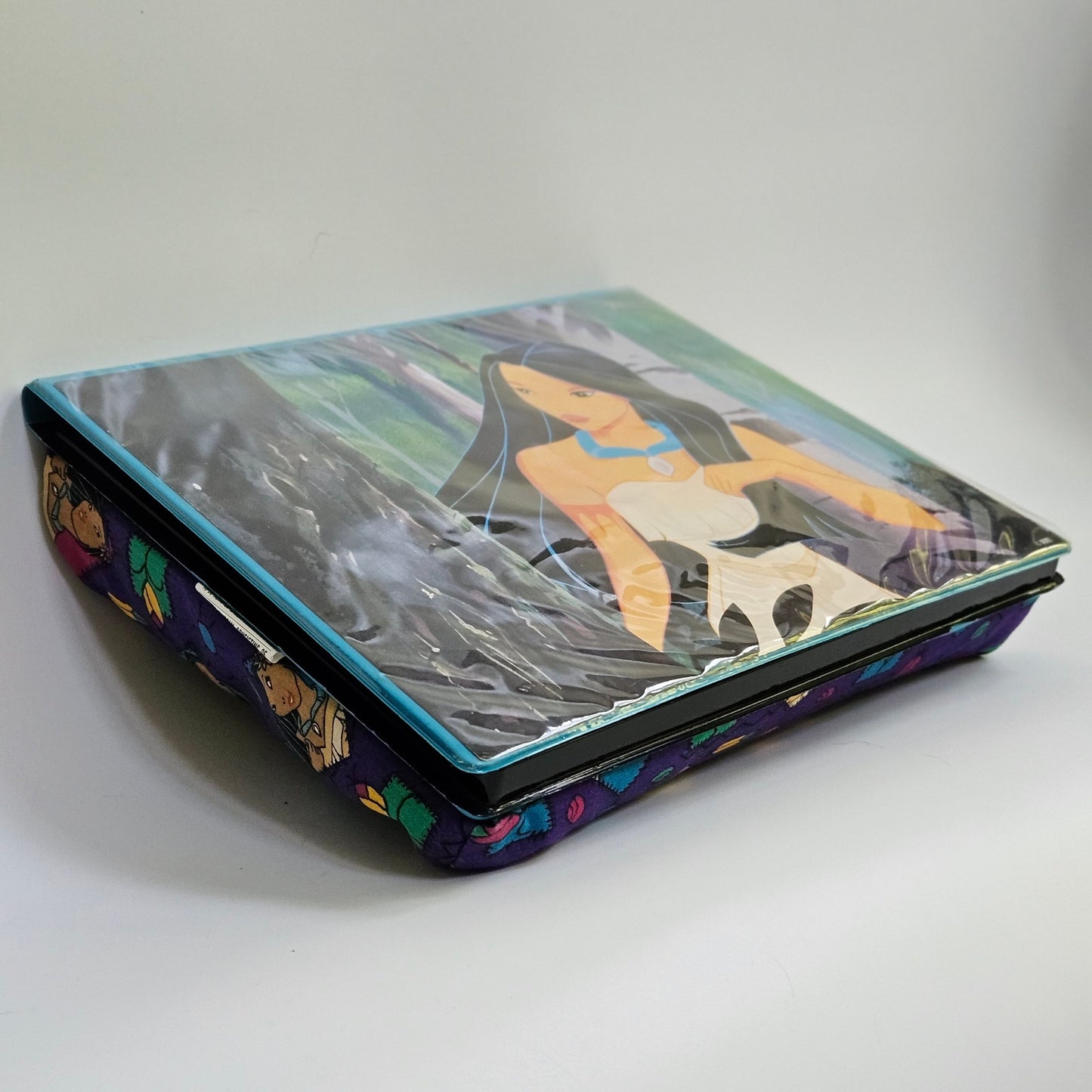 Vintage 1995 Disney Pocahontas Pillowed Lap Desk Rose Art 90s Kids Writing Desk