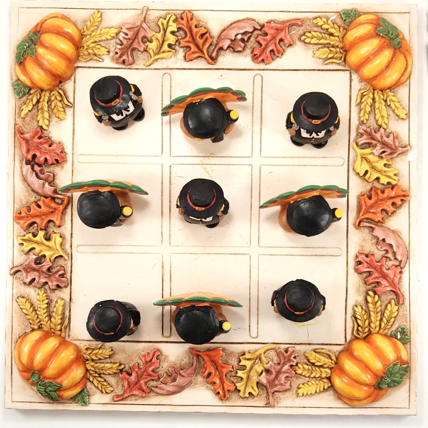 Yankee Candle Boney Bunch Thanksgiving Turkey Pilgrim Pumpkin Fall Checkers Set
