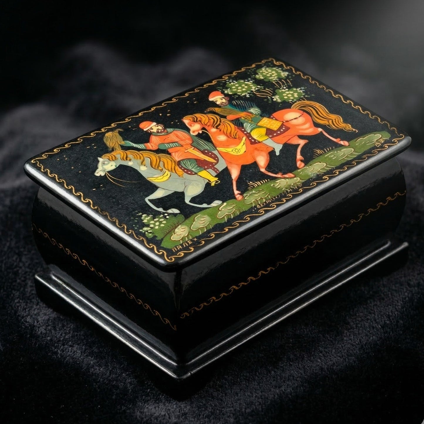 1970s Russian Signed Palekh Lacquer Box