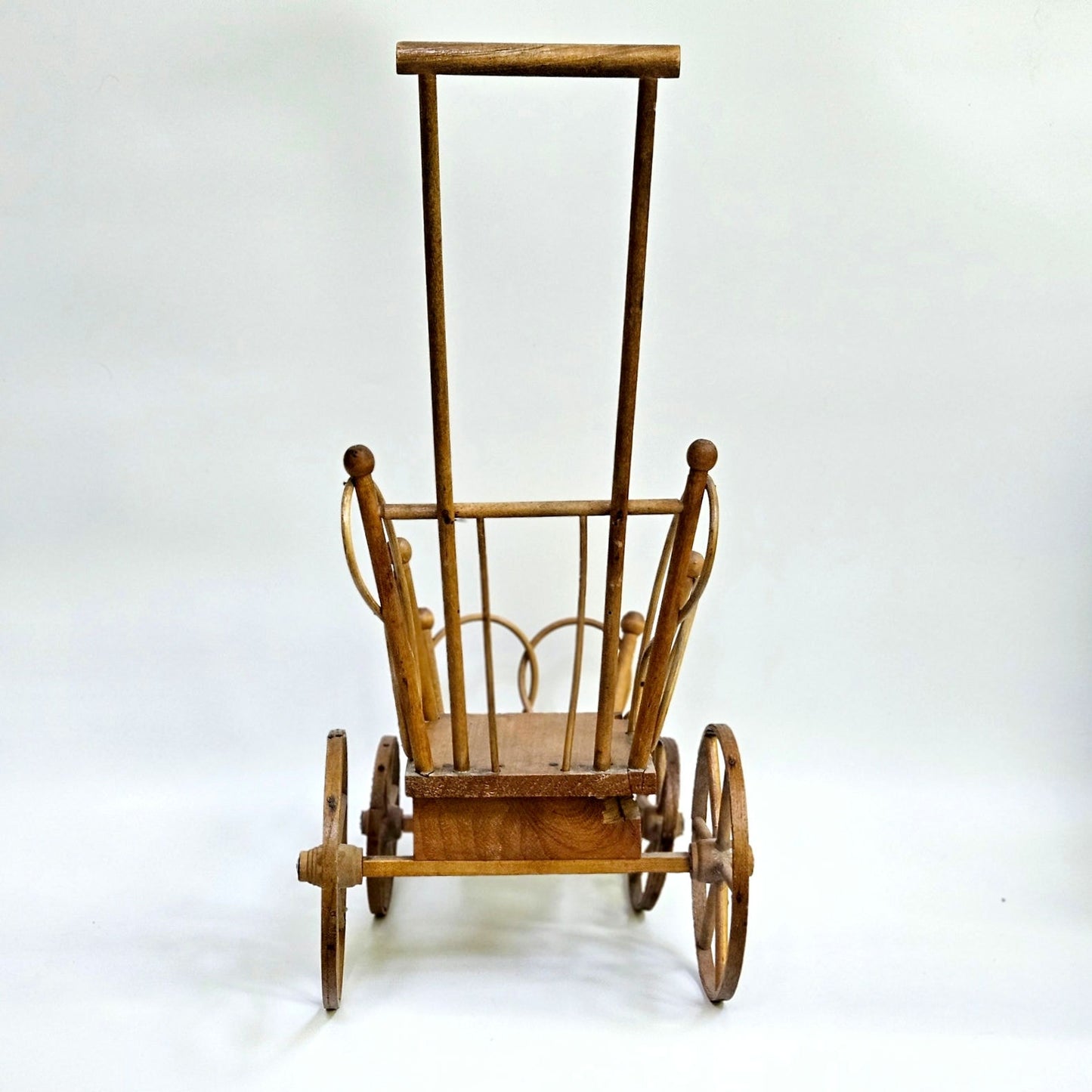 Antique Victorian Handmade Bentwood Doll Push Chair Stroller Circa 1900