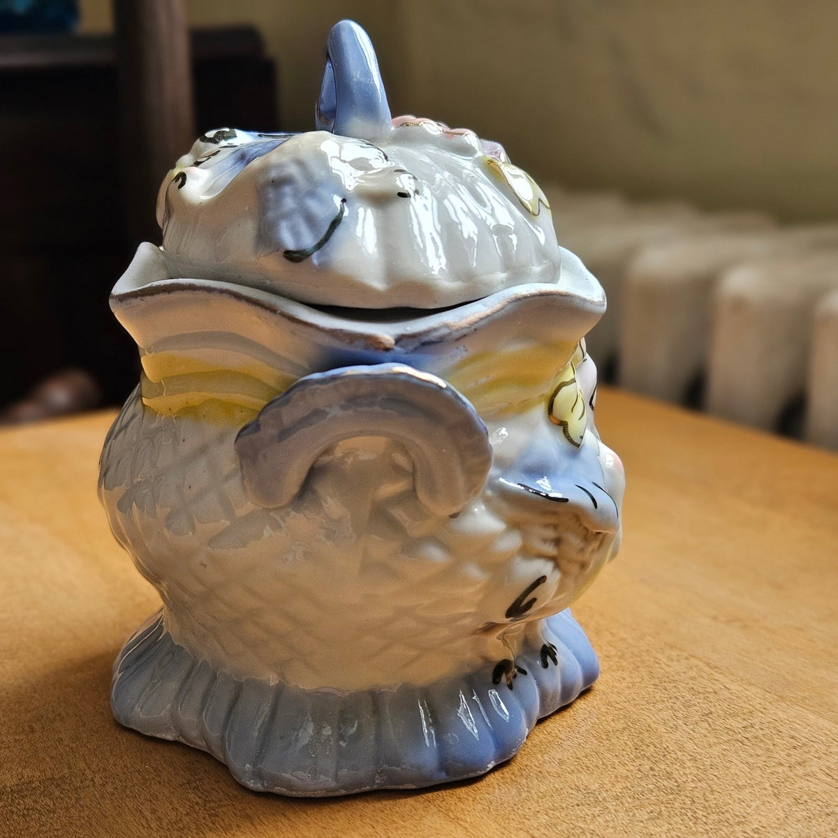 1970s Porcelain Crane Trinket Box