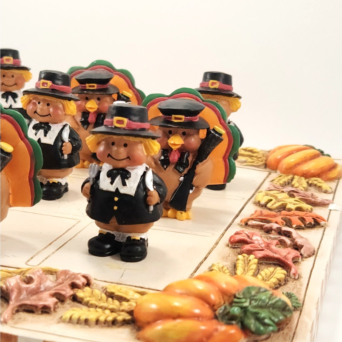 Yankee Candle Boney Bunch Thanksgiving Turkey Pilgrim Pumpkin Fall Checkers Set