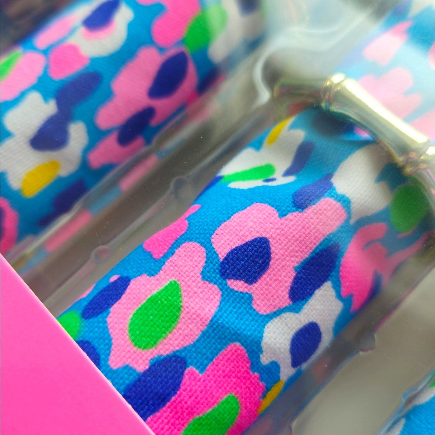Lilly Pulitzer Hottie Dottie Blue & Pink Napkins & Bamboo Rings